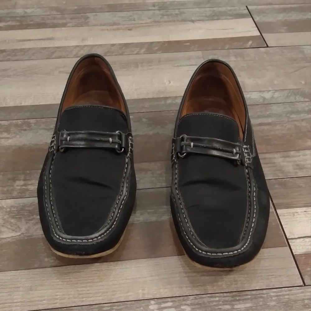 Donald Pliner Donnien Black Leather Loafer Dress Shoes Size 11M - Picture 2 of 9